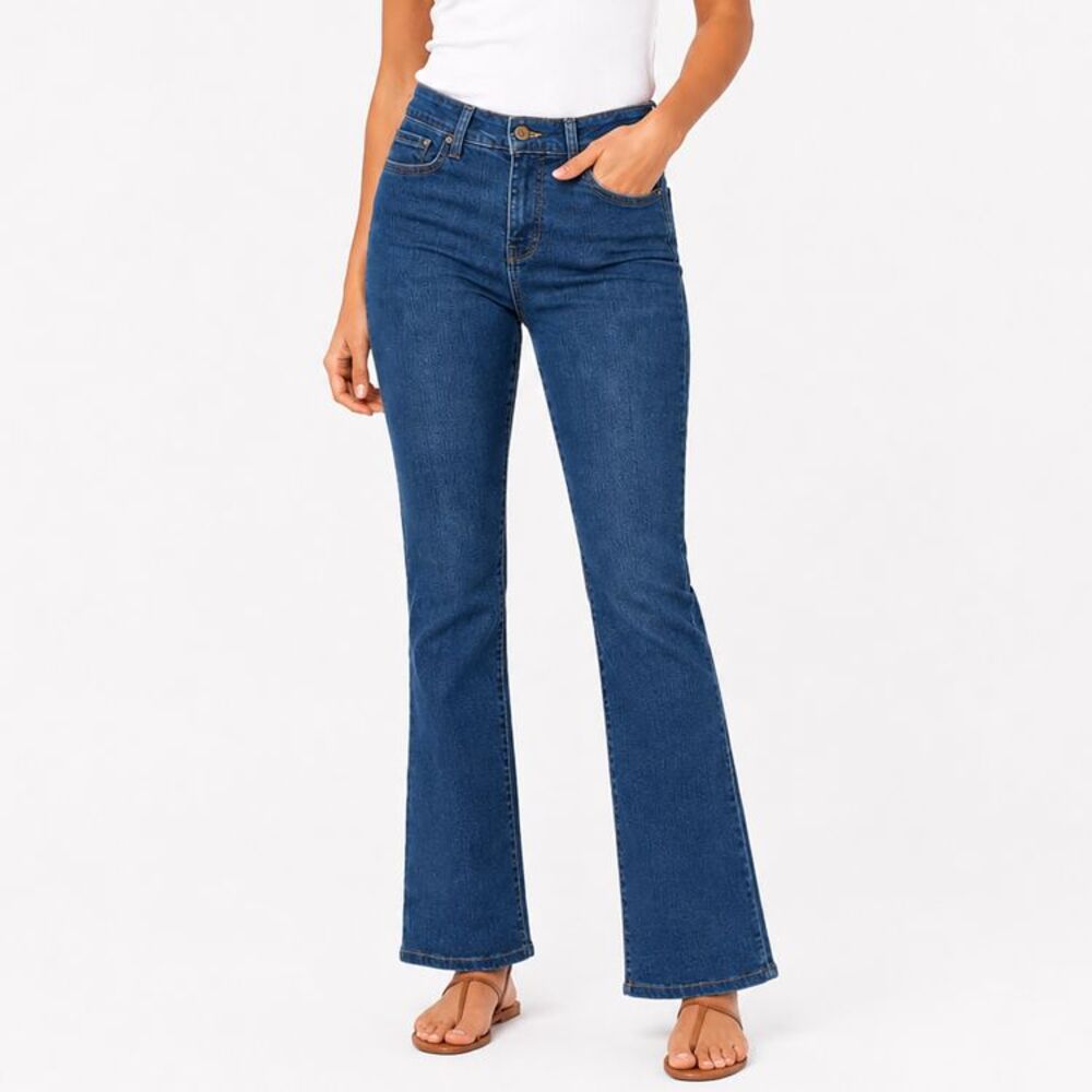 NYDJ Quinn High Rise Flare Jeans Womens Size 8 Blue Lift Tuck Stretch Denim